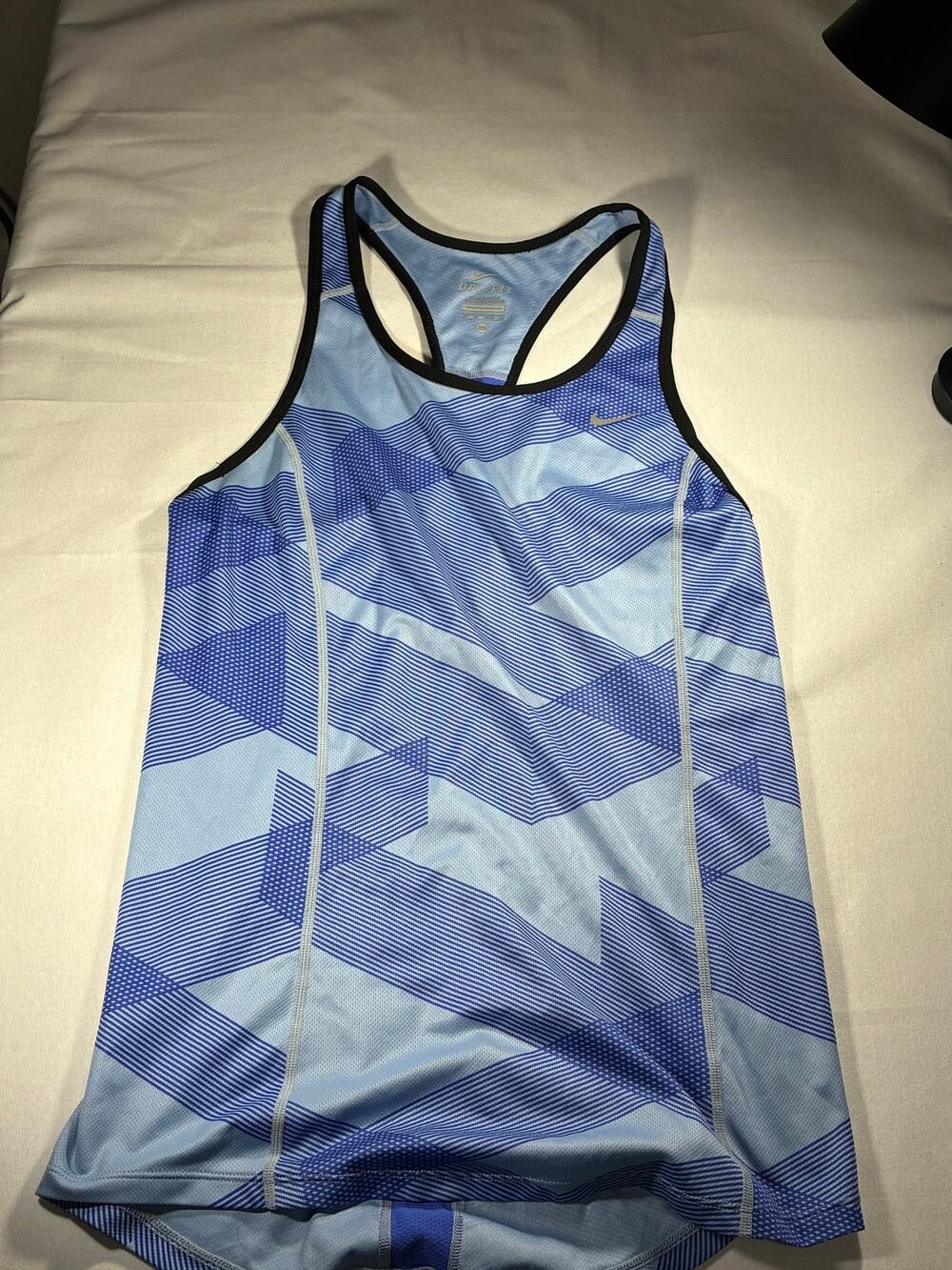 Nike Dri-FIT Blue Geometric Racerback Running Tank Top Women’s XS